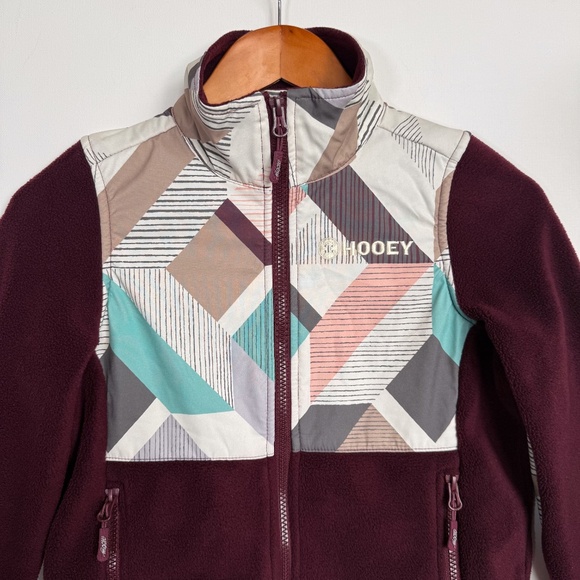 Hooey Girls M Full Zip Up Lightweight Ski Winter Sport Warm Cozy Fleece Jacket - Picture 16 of 16